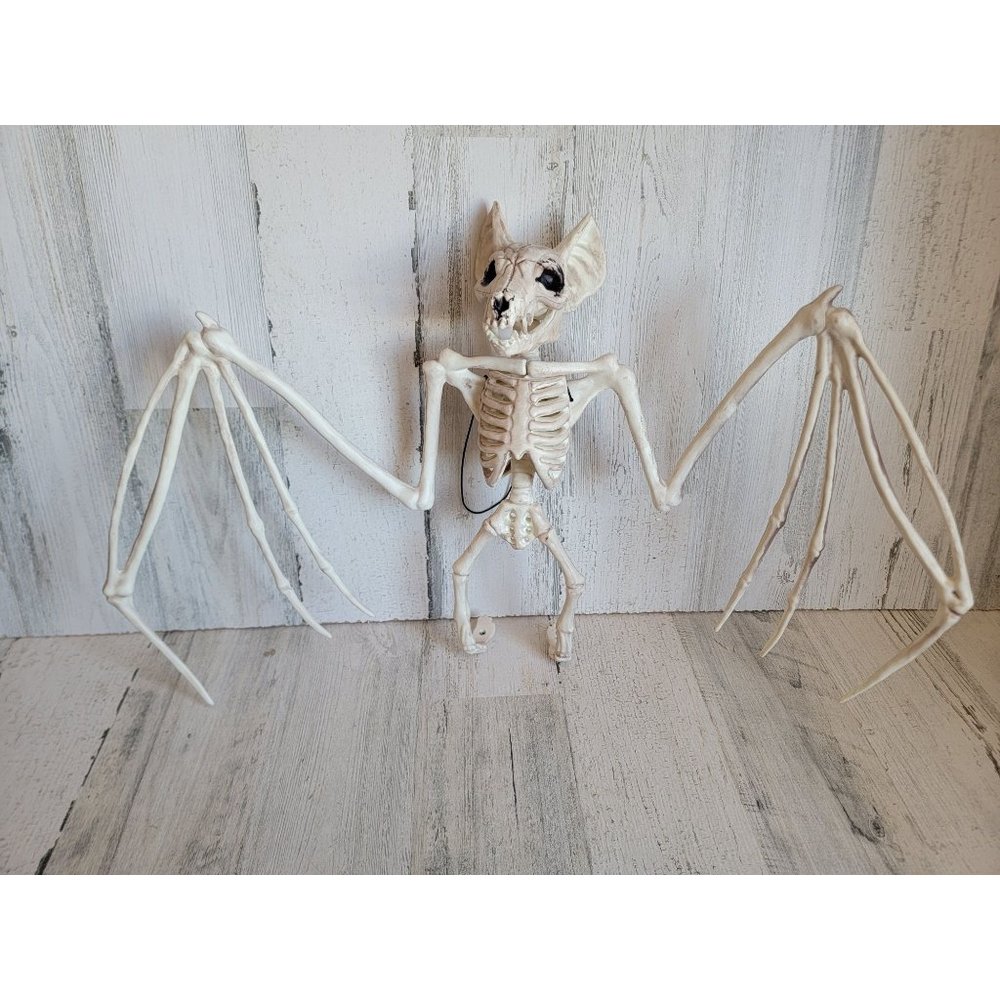 Crazy Bones skeleton vampire bat hanging Halloween prop decor